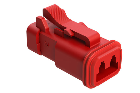 AT06-2S-EC01RED 2-Way Plug, Female Connector with End Cap, Red