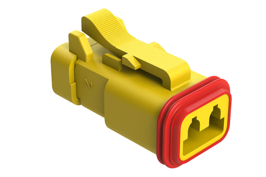 AT06-2S-EC01YEL 2-Way Plug, Female Connector with End Cap, Yellow