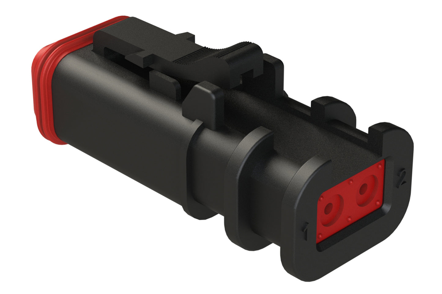 AT06-2S-OMBLK 2 Position, Plug, Socket, Structure Plus™, Black