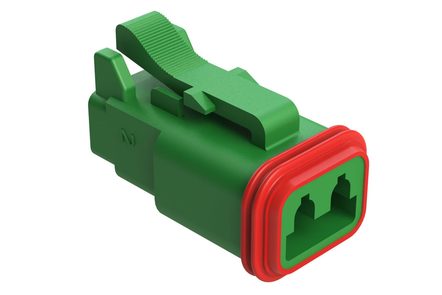 AT06-2S-RD01GRN 2-Way Plug, Female Connector, Green
