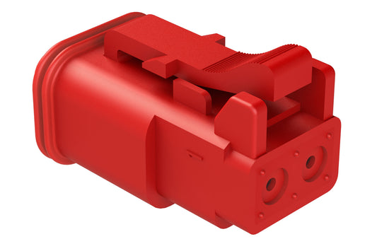 AT06-2S-RED 2-Way Plug, Female Connector, Red