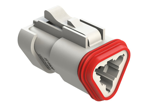 AT06-3S-EC01WHT 3-Way Plug, Female Connector with End Cap, White