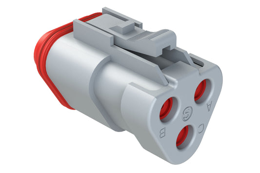AT06-3S-EC01 3-Way Plug, Female Connector with End Cap, Grey. DT06-3S-E003