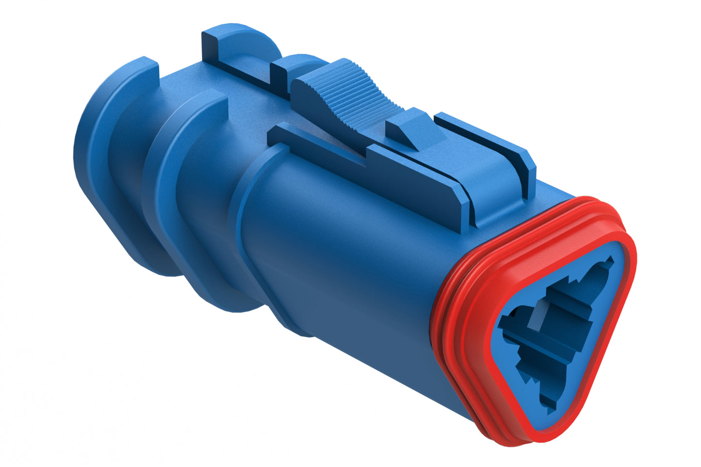 AT06-3S-OMRDBLU 3 Position Overmolded Plug, Socket, Reduced Seal, Blue