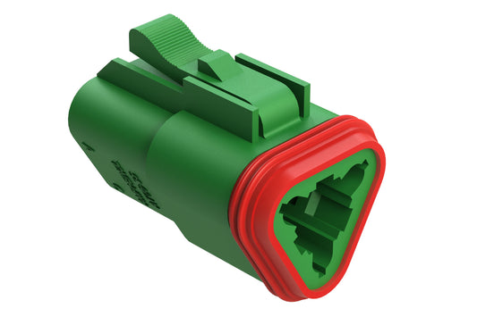 AT06-3S-RD01GRN 3-Way Plug, Black Female Connector with Reduced Diameter Seal (E-Seal), Green