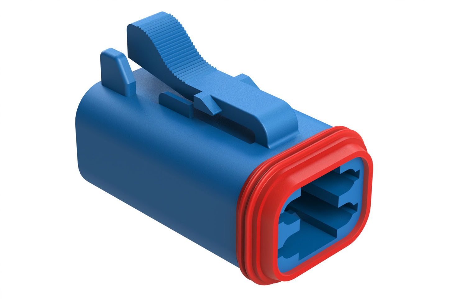 AT06-4S-RD01BLU 4-Way Plug, Black Female Connector with Reduced Diameter Seal (E-Seal), Blue