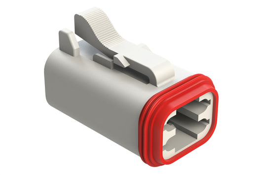 AT06-4S-RD01WHT 4-Way Plug, Black Female Connector with Reduced Diameter Seal (E-Seal), White