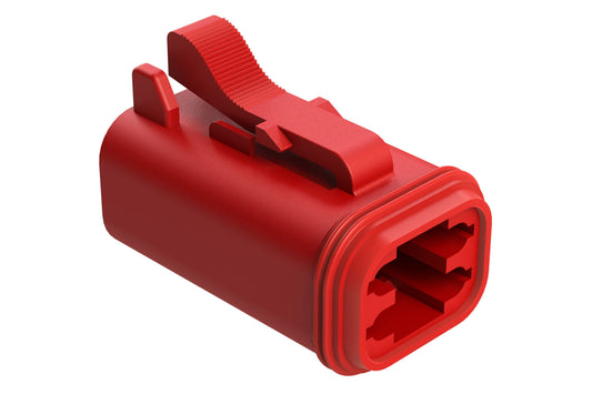 AT06-4S-RED 4-Way Plug, Female Connector, Red
