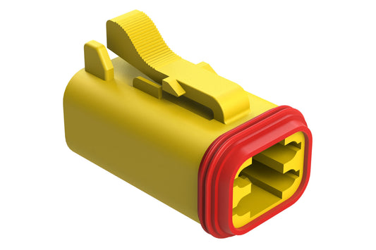 AT06-4S-YEL 4-Way Plug, Female Connector, Yellow