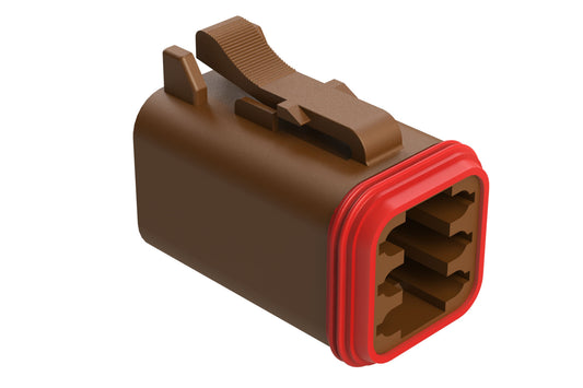 AT06-6S-BRN 6-Way Plug, Female Connector, Brown