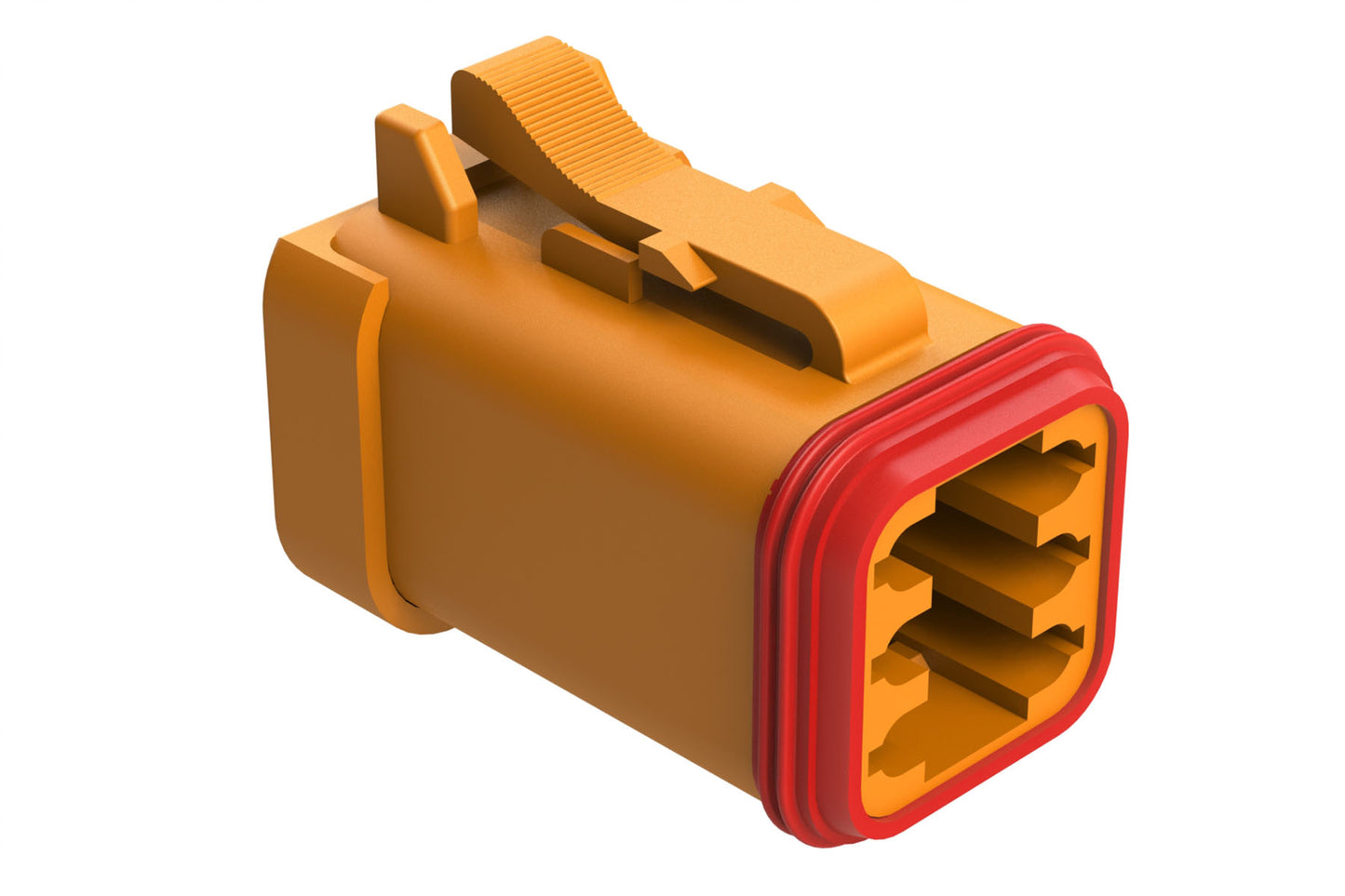 AT06-6S-MM01ORG 6-Way Plug, Female Connector with Reduced Diameter Seal (E-Seal) and End Cap, Orange