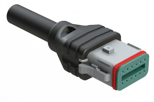 AT06GY-12SA-N-TPE-M2 12 Position Plug Single-Ended Molded Cable Assembly. Black TPE, Uses Connector AT06-12SA, 2 Meter Length. DT06-12SA-2157-2M