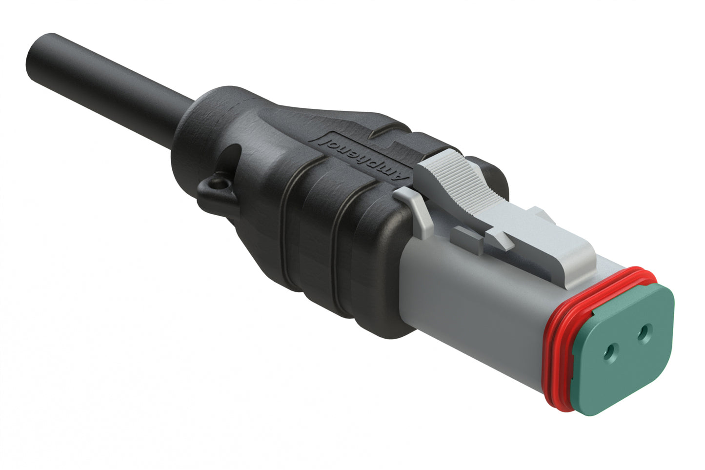 AT06GY-2S-N-TPE-M4 2 Position Plug Single-Ended Molded Cable Assembly. Black TPE, Uses Connector AT06-2S, 4 Meter Length. DT06-2S-2125-4M