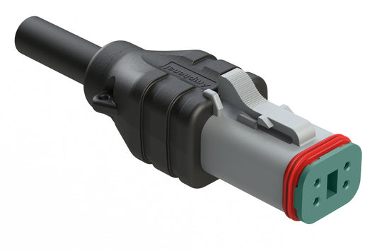AT06GY-4S-N-TPE-M10 4 Position Plug Single-Ended Molded Cable Assembly. Black TPE, Uses Connector AT06-4S, 10 Meter Length. DT06-4S-2146-10M