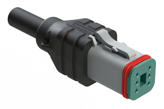 AT06GY-6S-N-TPE-M1 6 Position Plug Single-Ended Molded Cable Assembly. Black TPE, Uses Connector AT06-6S, 1 Meter Length