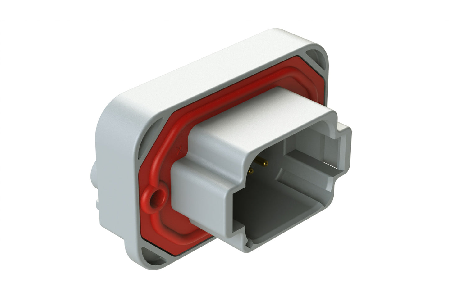 AT13-08PA-BM01 8 Position Right Angle Flange Mount PCB Receptacle, Grey, Gold Plated Contacts Included. Keyed A. DT13-08PA-G003