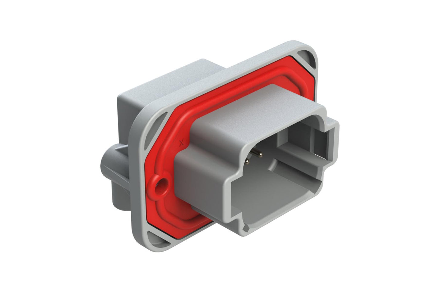 AT13-08PA-BM05CP 8 Position 90° Flange Mount PCB Receptacle