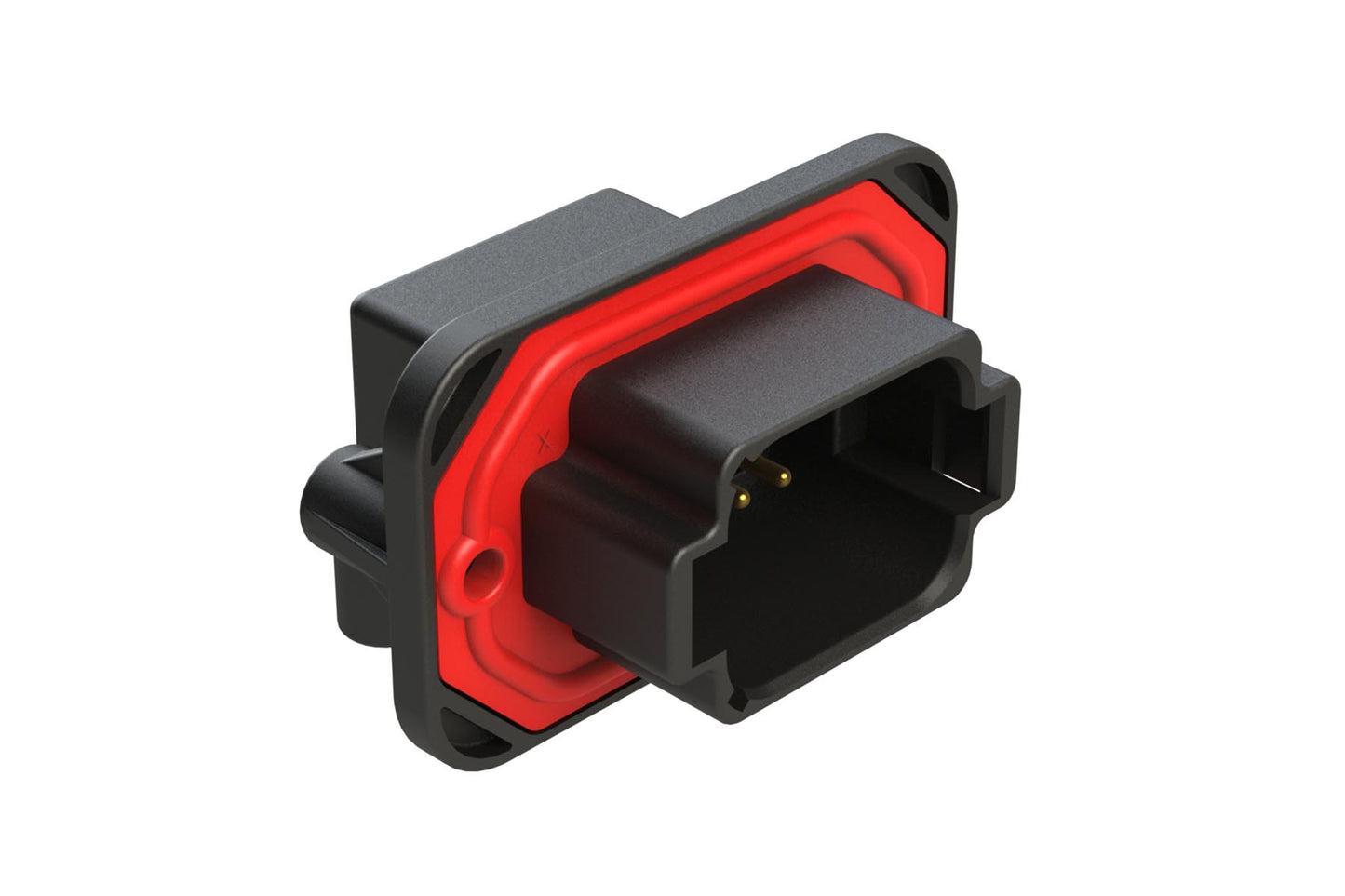 AT13-08PB-BM01CP 8 Position 90° Flange Mount PCB Receptacle, B Key, Gold Plated Contacts Included