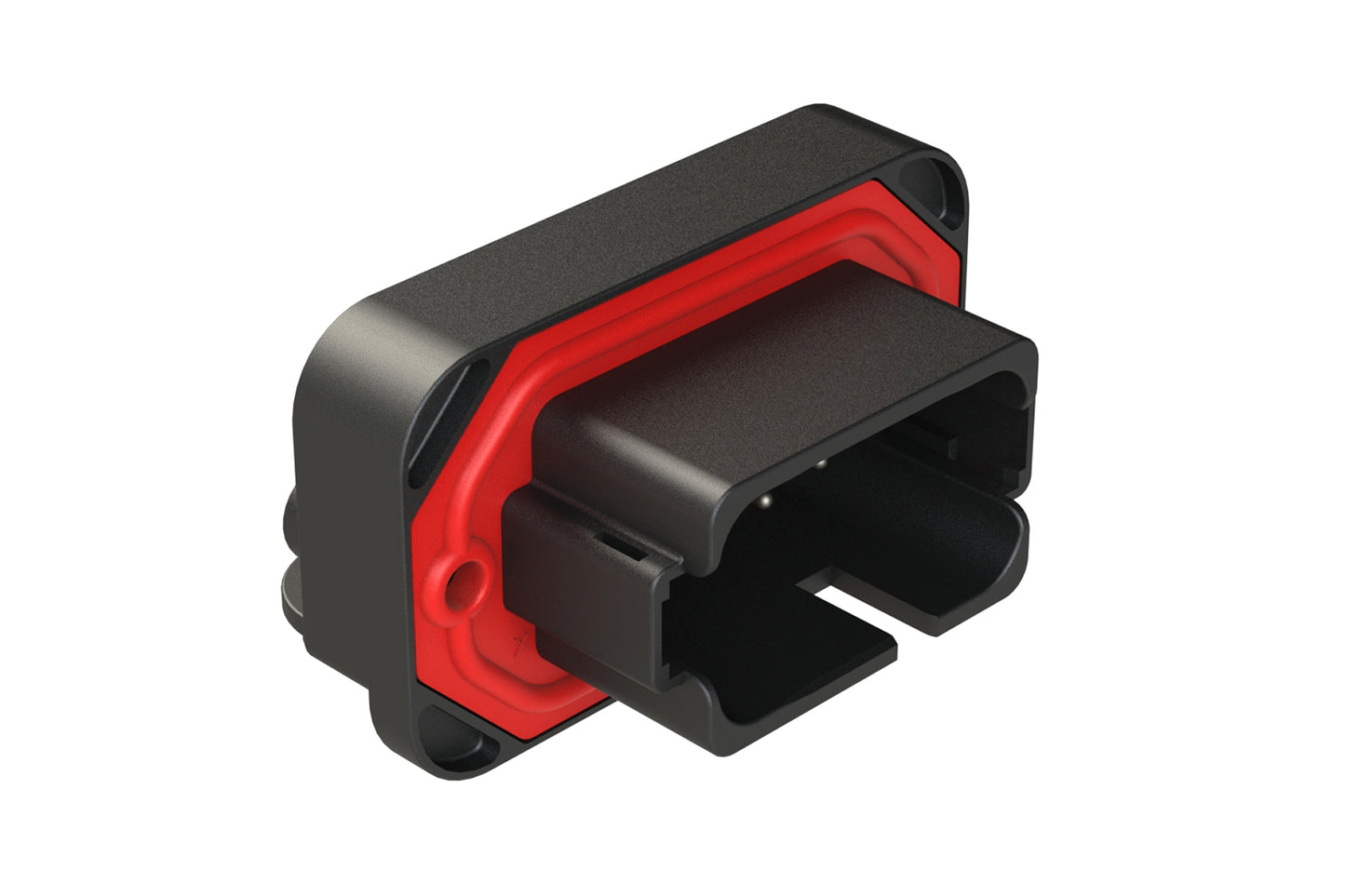 AT13-1612PB-BM03 13 Position PCB Receptacle with Flange, 90° Right Angle, Tin Plated, Self-Threading, Gasket, Black