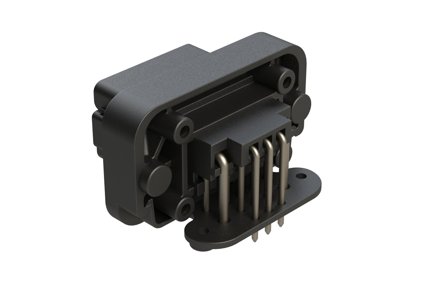 AT13-1612PB-BM04 13 Position PCB Receptacle with Flange, 90° Right Angle, Tin Plated, Self-Threading, Gasket, Potted, Black