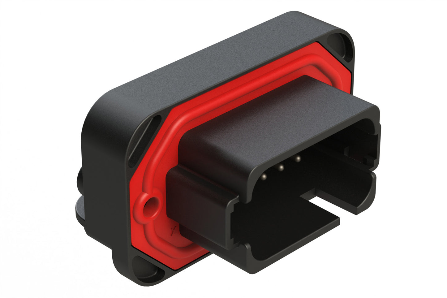 AT13-18PA-BM03BK 18 Position, Right Angle Flange Mount PCB Receptacle, Tin Plated Contacts Included, Keyed A, Black