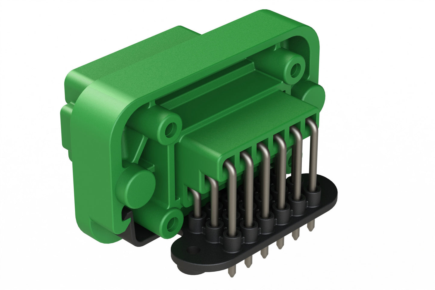 AT13-18PC-BM03GN 18 Position, Right Angle Flange Mount PCB Receptacle, Tin Plated Contacts Included, Keyed C, Green