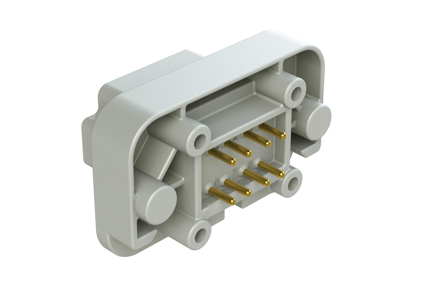 AT15-08PA-BM01 8 Position Flange Mount PCB Receptacle, Grey, Gold Plated Contacts Included. Keyed A. DT15-08PA-G003