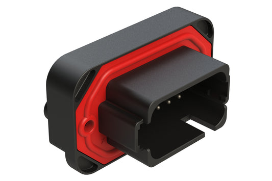 AT15-18PA-BM03BK 18 Position, Flange Mount PCB Receptacle, Tin Plated Contacts Included, Keyed A, Black