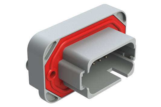 AT15-18PA-BM03GY 18 Position, Flange Mount PCB Receptacle, Tin Plated Contacts Included, Keyed A, Grey