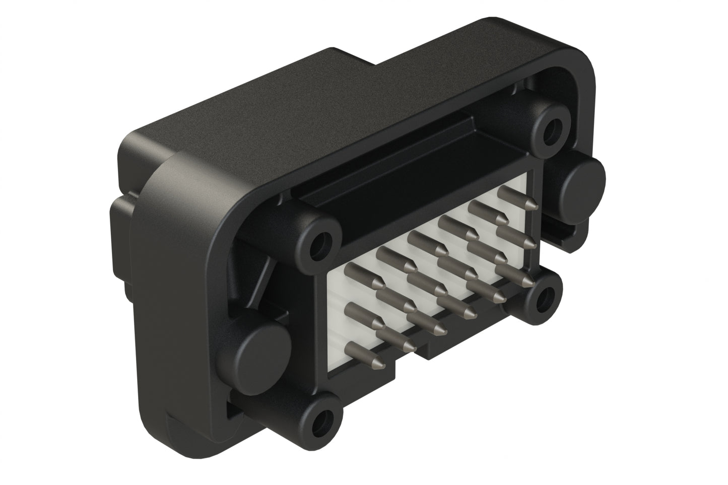 AT15-18PA-BM04BK 18 Position, Flange Mount PCB Receptacle, Tin Plated Contacts Included, Potted, Keyed A, Black