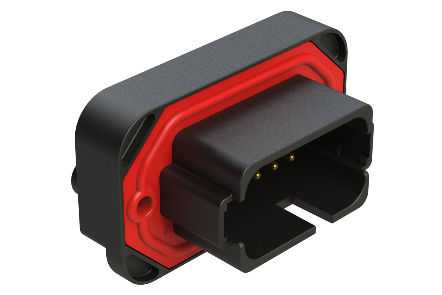 AT15-18PB-BM03BK 18 Position, Flange Mount PCB Receptacle, Tin Plated Contacts Included, Keyed B, Black