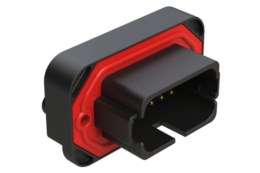AT15-18PC-BM01BK 18 Position, Flange Mount PCB Receptacle, Gold Plated Contacts Included, Keyed C, Black
