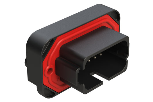 AT15-18PC-BM03BK 18 Position, Flange Mount PCB Receptacle, Tin Plated Contacts Included, Keyed C, Black