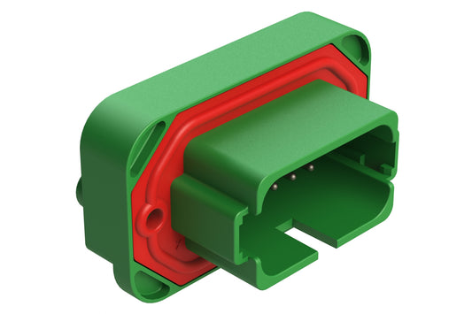 AT15-18PC-BM03GN 18 Position, Flange Mount PCB Receptacle, Tin Plated Contacts Included, Keyed C, Green