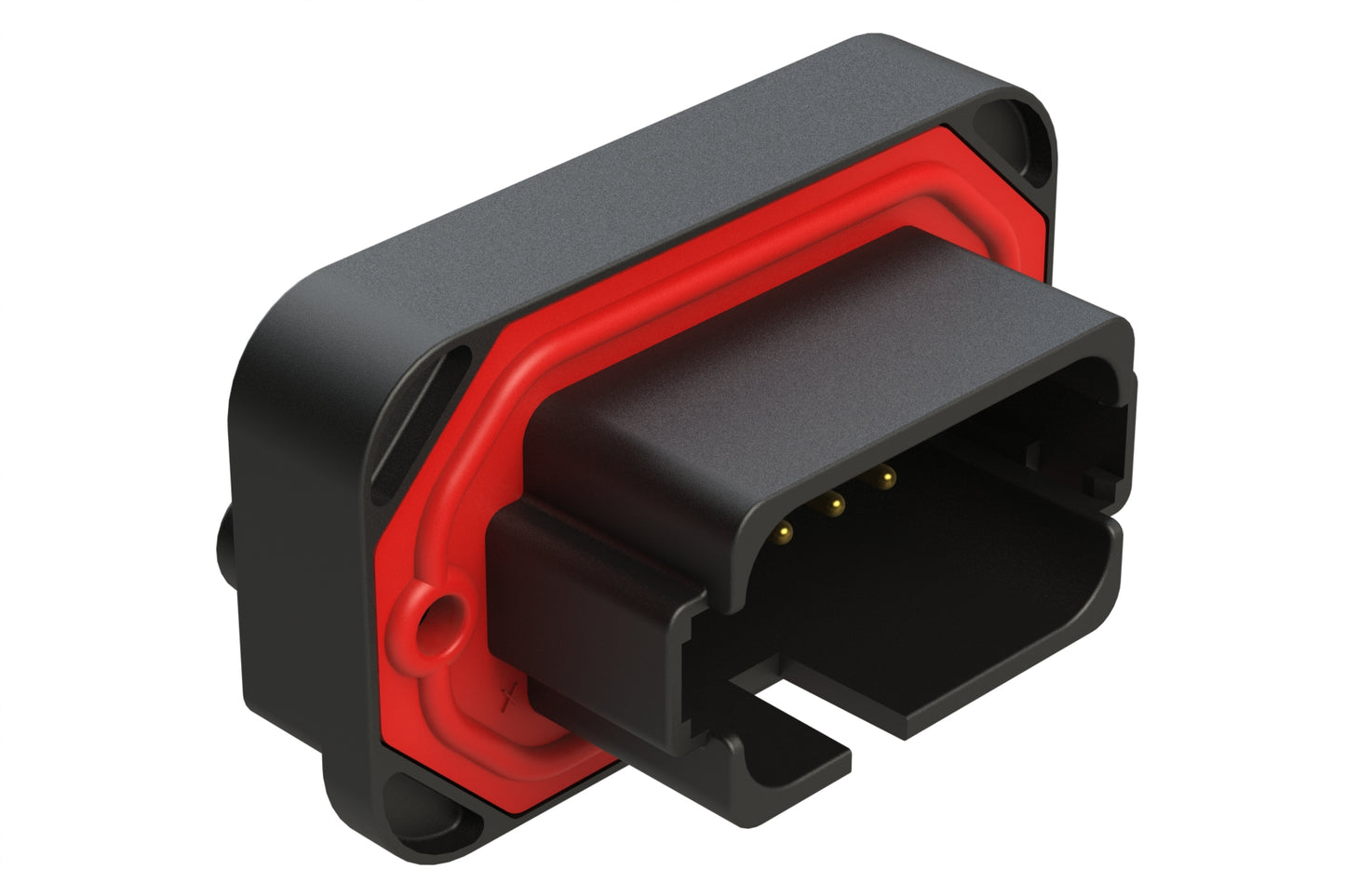 AT15-18PD-BM01BK 18 Position, Flange Mount PCB Receptacle, Gold Plated Contacts Included, Keyed D, Black
