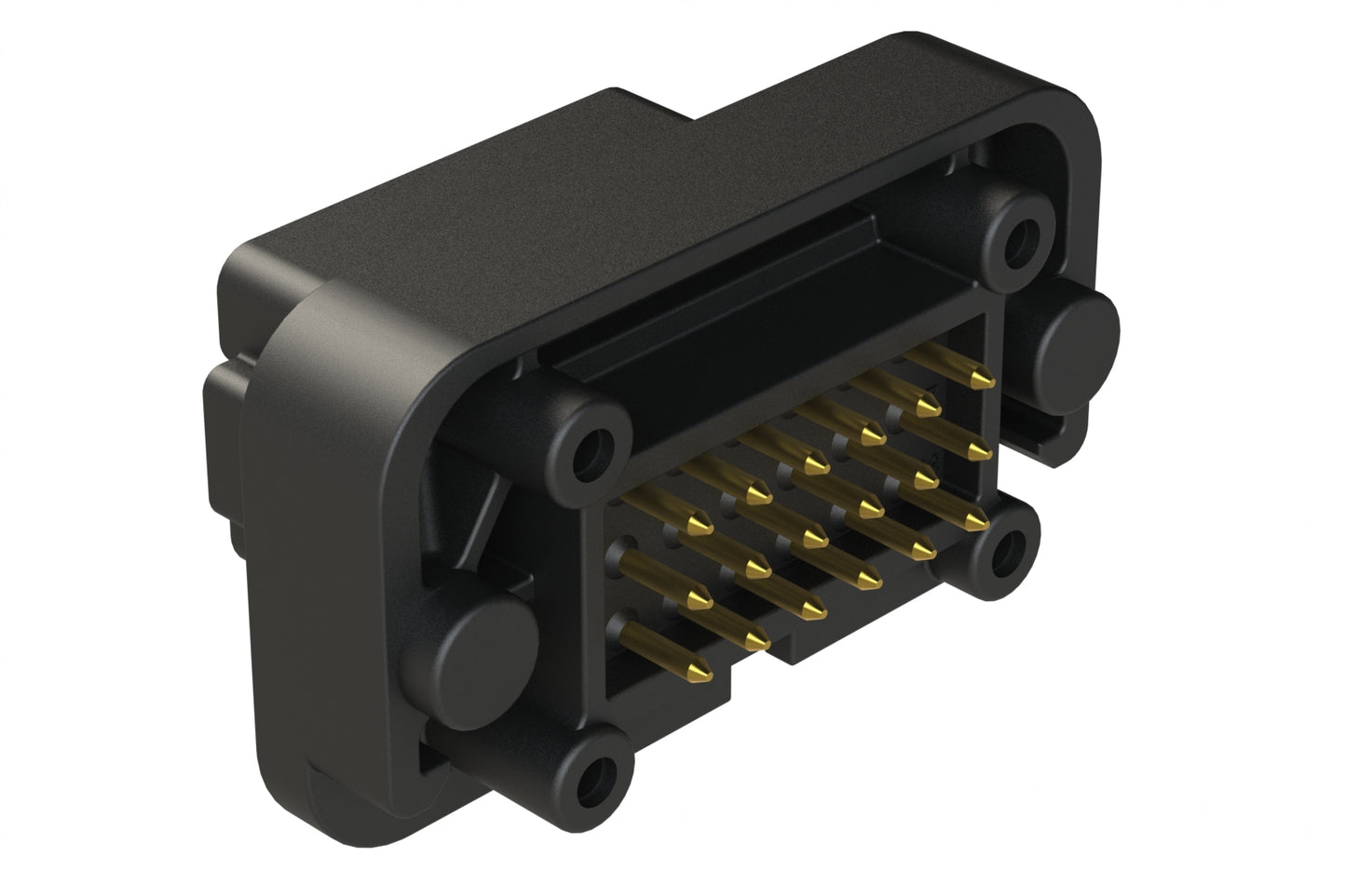 AT15-18PE-BM01BK 18 Position, Flange Mount PCB Receptacle, Gold Plated Contacts Included, Keyed E, Black