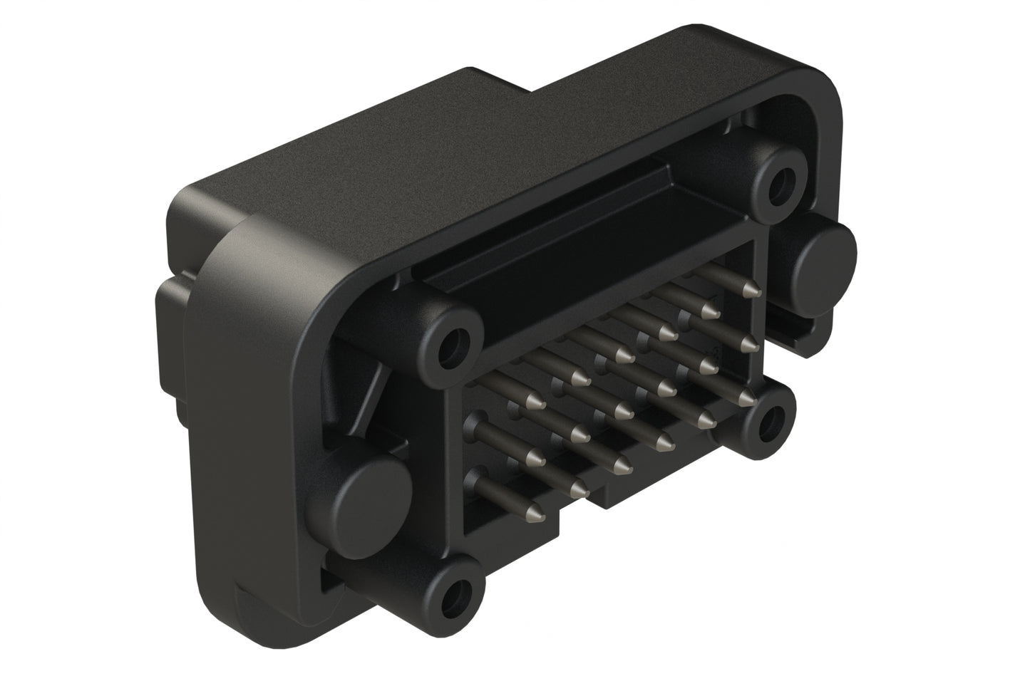 AT15-18PE-BM03BK 18 Position, Flange Mount PCB Receptacle, Tin Plated Contacts Included, Keyed E, Black