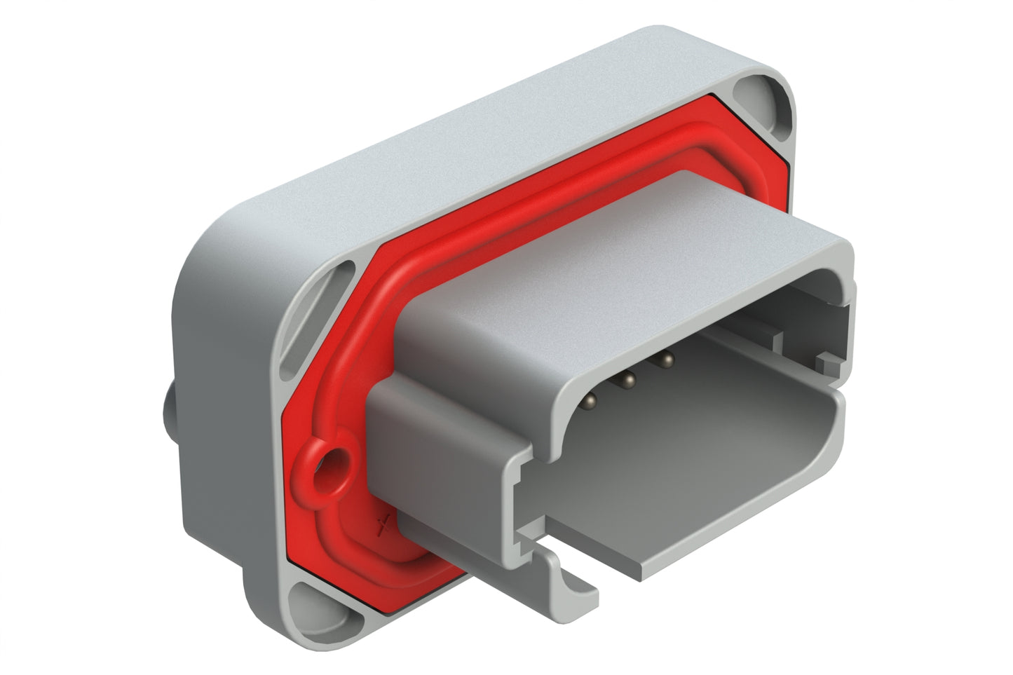 AT15-18PE-BM03GY 18 Position, Flange Mount PCB Receptacle, Tin Plated Contacts Included, Keyed E, Grey