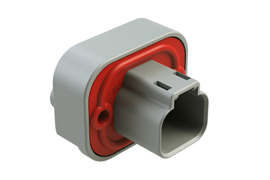 AT15-2P-BM03 2 Position Flange Mount PCB Receptacle, Grey, Tin Plated Contacts Included. DT15-2P