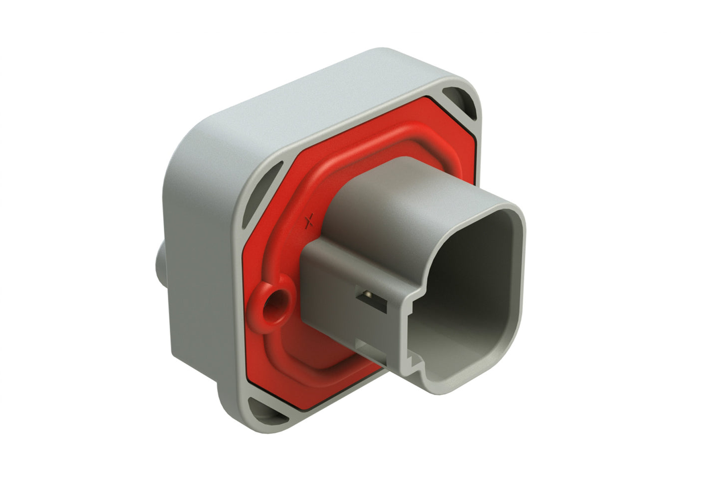 AT15-4P-BM04 4 Position Flange Mount PCB Receptacle, Potted, Grey, Tin Plated Contacts Included