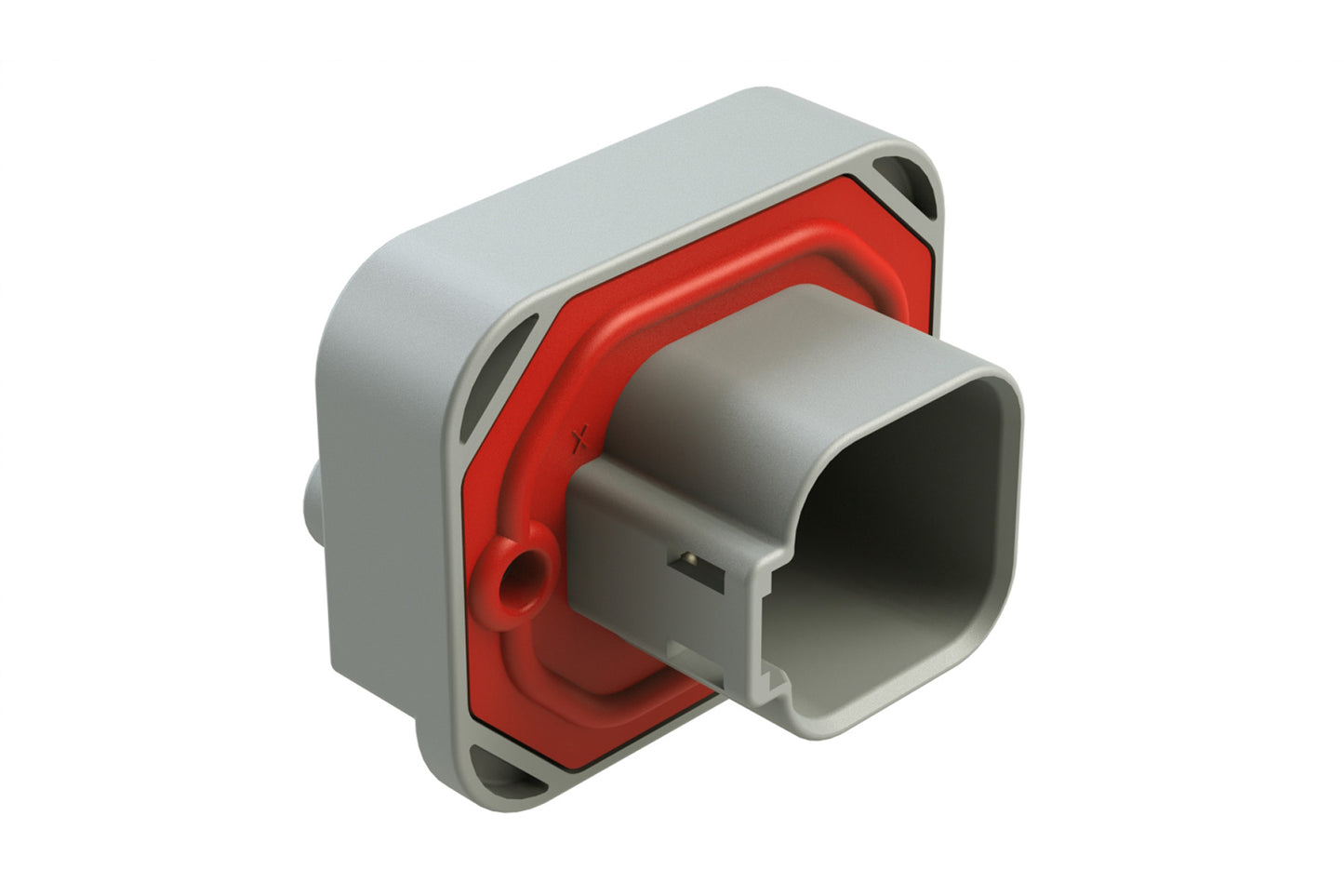 AT15-6P-BM04GRY 6 Position Flange Mount PCB Receptacle, Potted, Grey, Tin Plated Contacts Included