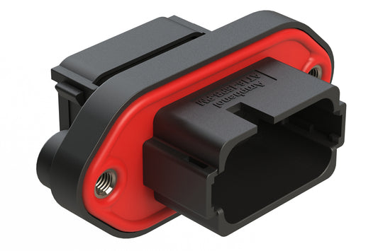 AT16-15PB-PM11 15 Position Panel Mount Receptacle with Flange and End Cap, Pin, Keyed B, Reduced Diameter Seal, Black