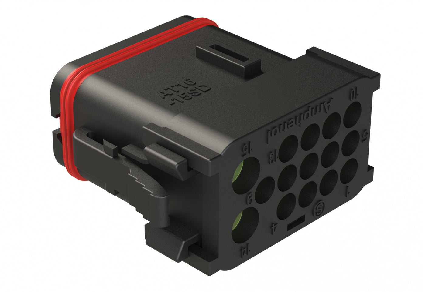 AT16-15SD-K003 15 Position Plug, Socket, Keyed D, End Cap, Reduced Diameter Seal, Black. DT16-15SD-K003