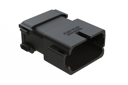 AT16-18PC-K004 18 Position Receptacle with End Cap, Keyed C, Black