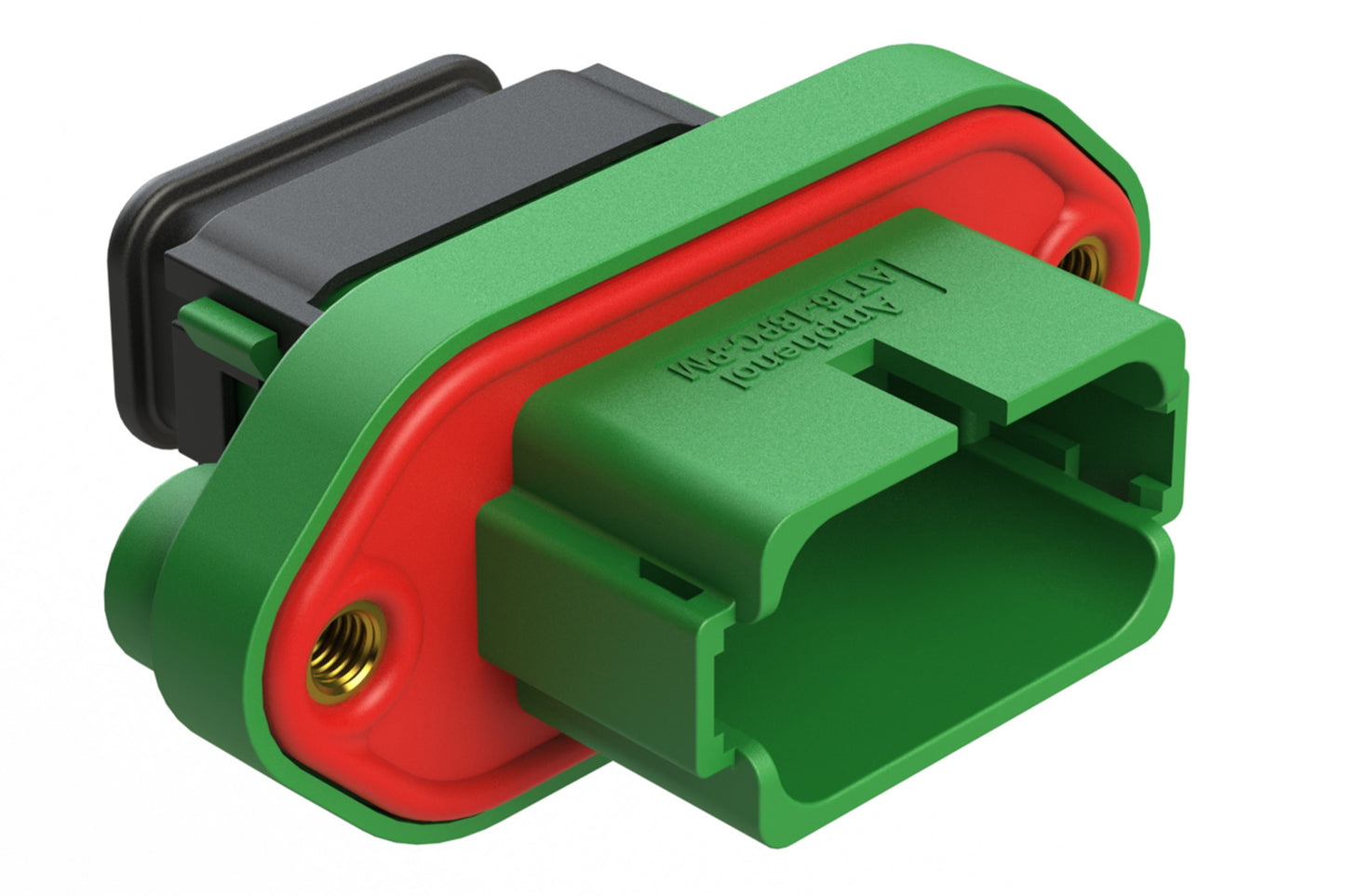 AT16-18PC-PM15 18 Position Panel Mount Receptacle with Strain Relief End Cap, Pin, Keyed C, Green
