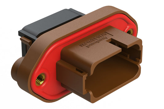 AT16-18PD-PM11 18 Position Panel Mount Receptacle, Pin, Keyed D, Brown