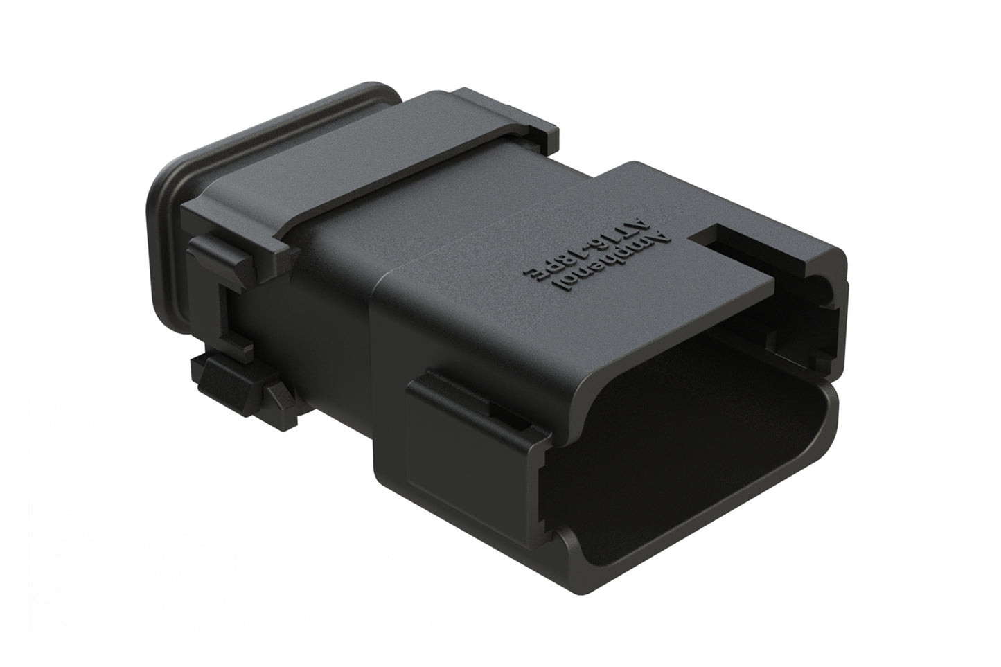 AT16-18PE-SR02 18 Position Receptacle with Strain Relief End Cap, Pin, Keyed E, Black