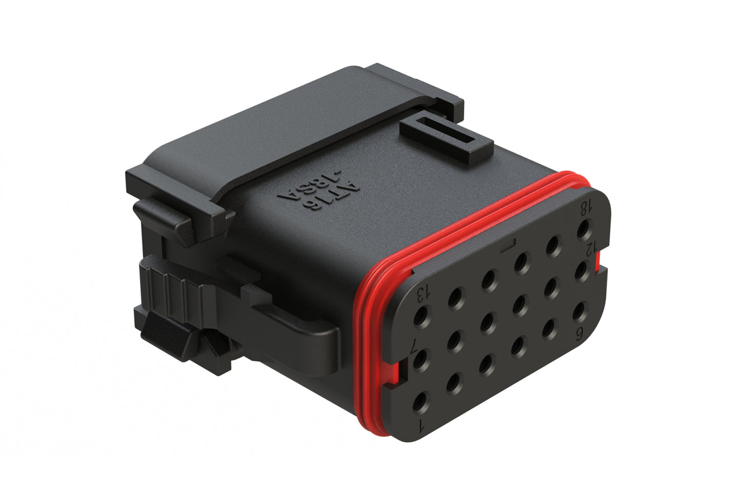 AT16-18SA-K005 18 Position Plug with End Cap, Keyed A, Black. DT16-18SA-K004