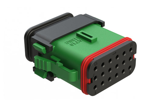 AT16-18SC-EKSR03 18 Position Plug with Strain Relief End Cap, Keyed C, Green