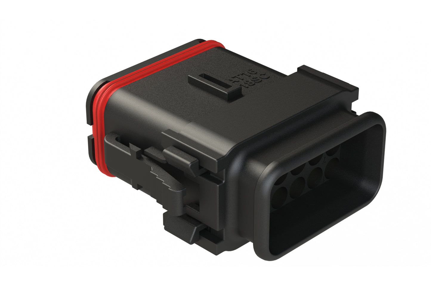 AT16-18SC-SR02 18 Position Plug with Strain Relief End Cap, Keyed C, Black